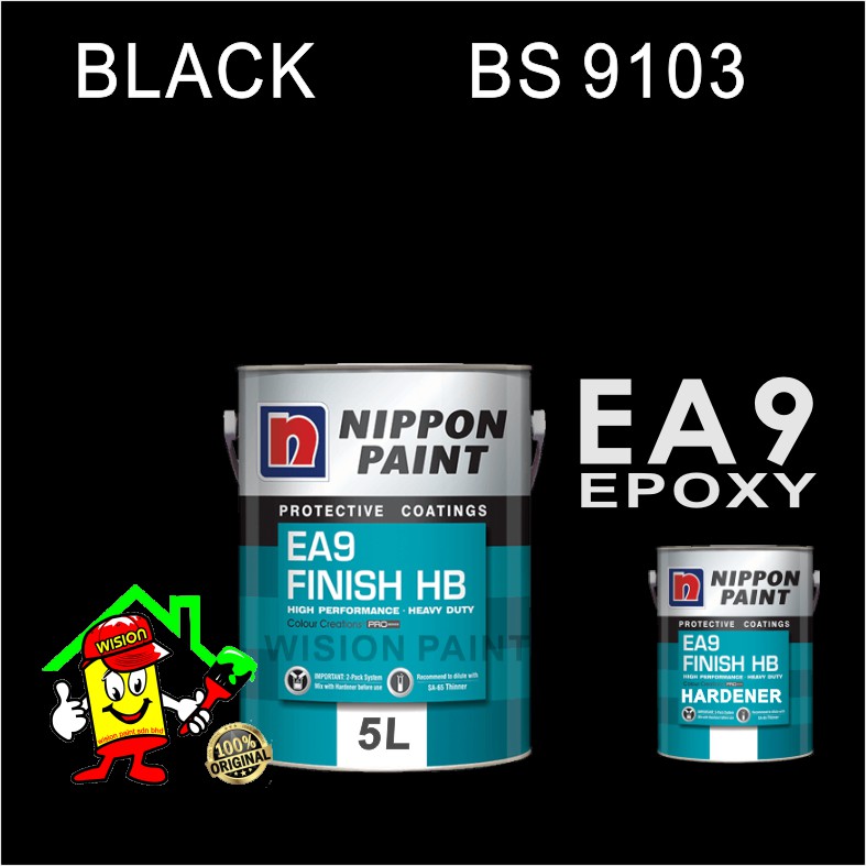 BLACK BS9103 ( 5L ) EA9 FINISH HB SET NIPPON EPOXY FISH POOL SWIMMING