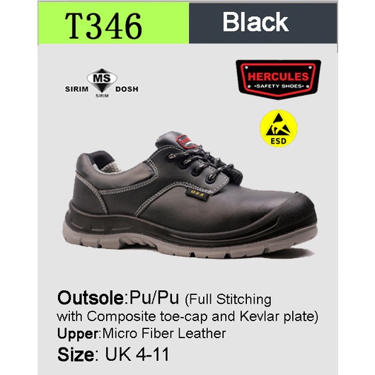 Hercules ESD Safety Shoes Sizes 411 7246 T346 SIRIM Shopee Malaysia