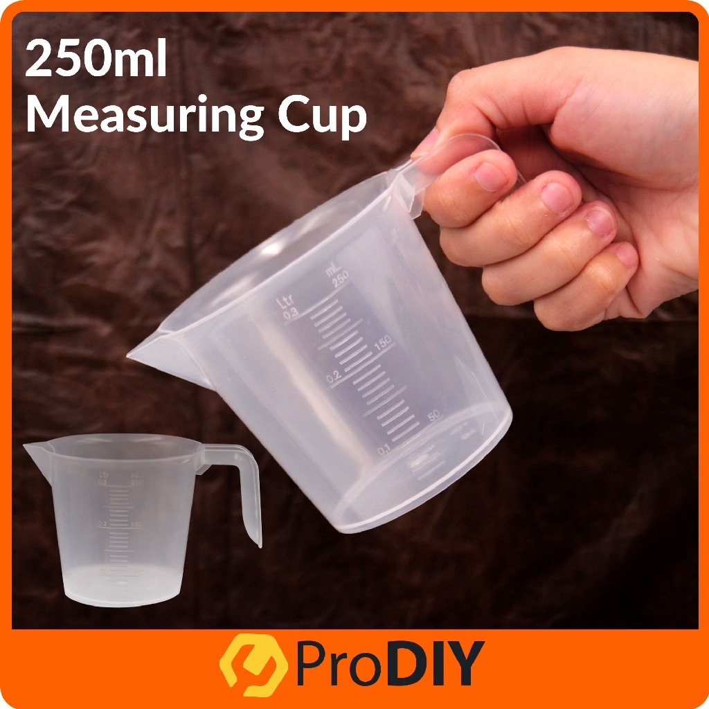Transparent Kitchen Jug Laboratory Plastic Beaker Container Measuring Cup Jug Tool V-Shaped Spout 250 / 500 / 1000 ML