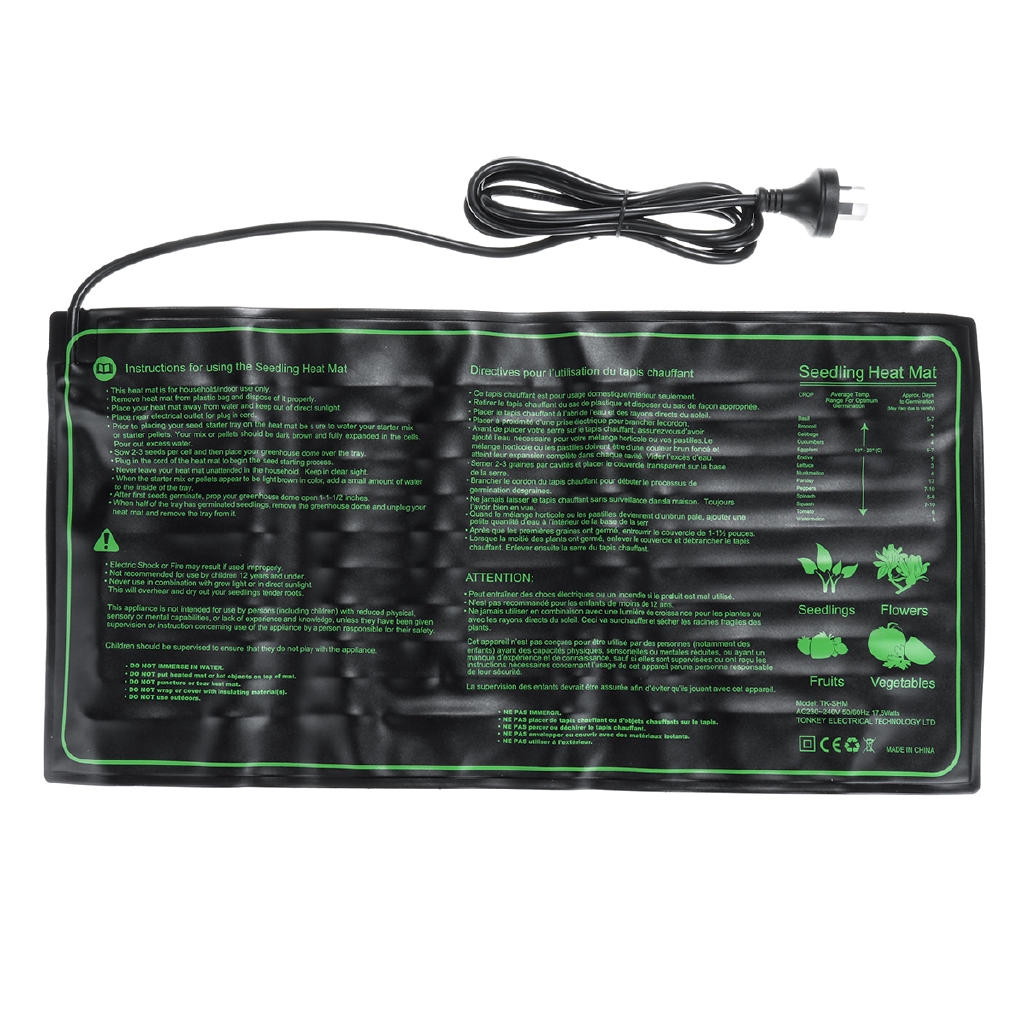 New 220v 60x30cm Seedling Heating Mat Waterproof Plant Seed