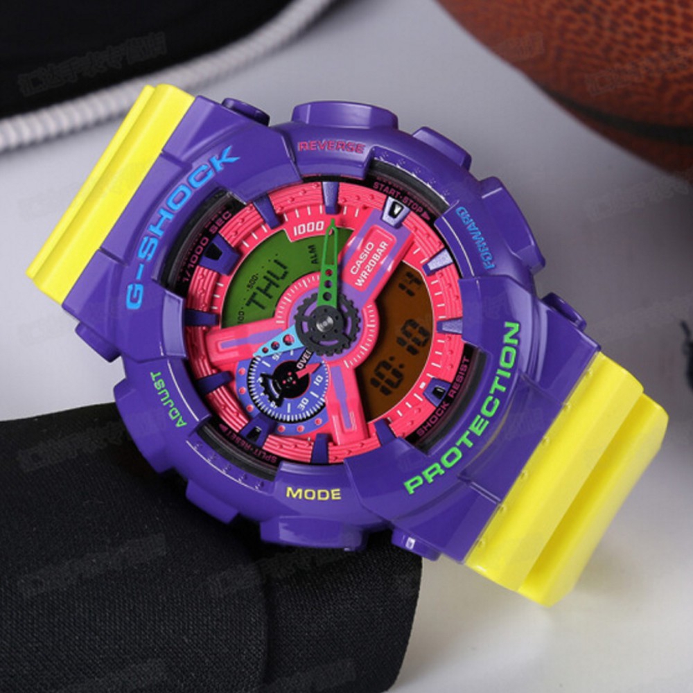 g shock purple yellow