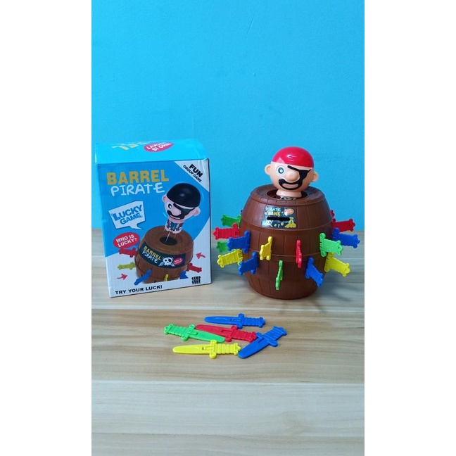 Pop Up Pirate Lord Barrel Roulette Game TOY / Jumping Pirate Board Game Lucky Funny Tricky Kid