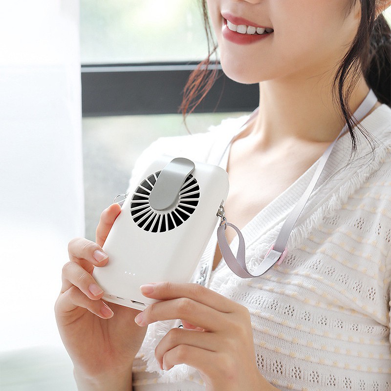 USB Mini Electric Waist Hanging Neck Handheld Portable Fan Office