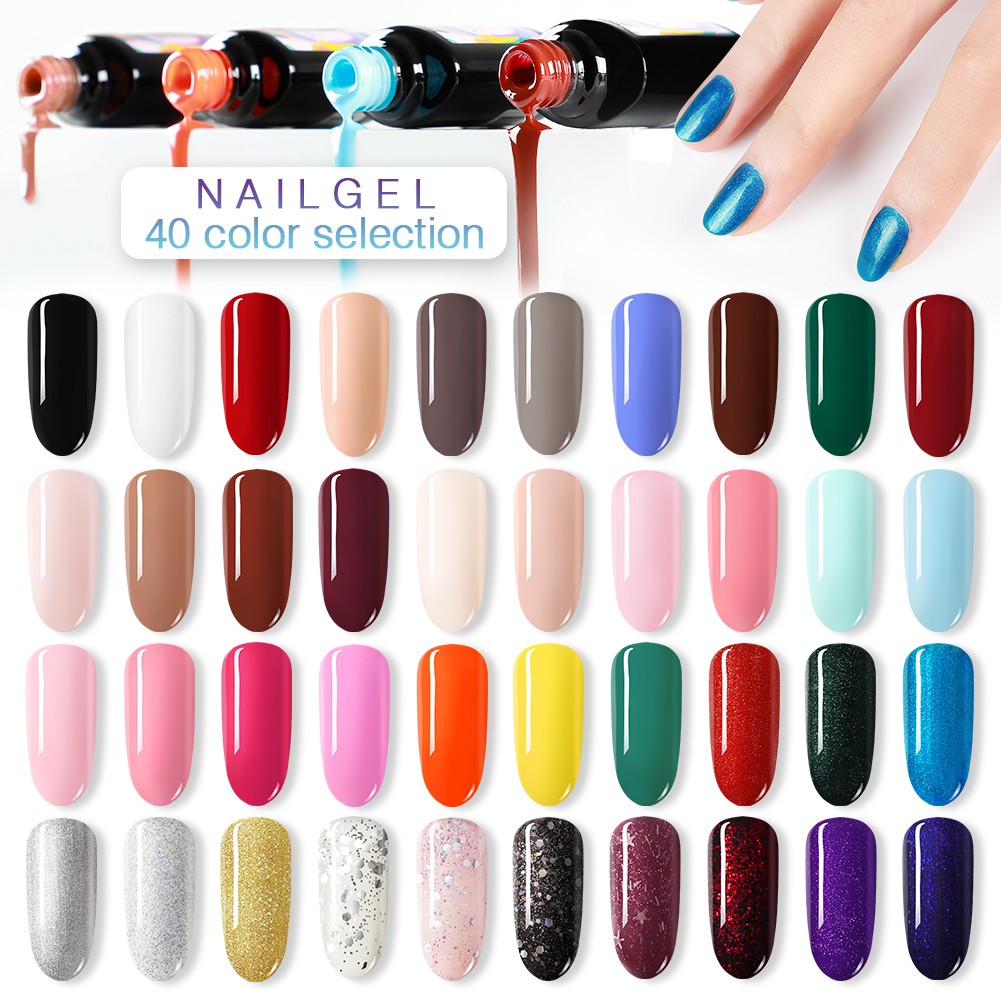 40 Colors For Select 1pc 10ml Nail Polish Semi Permanent Nail Varnish Gel  Soak Off Nail Lacquer Gel Nail(1-20) Shelloloh | Shopee Malaysia