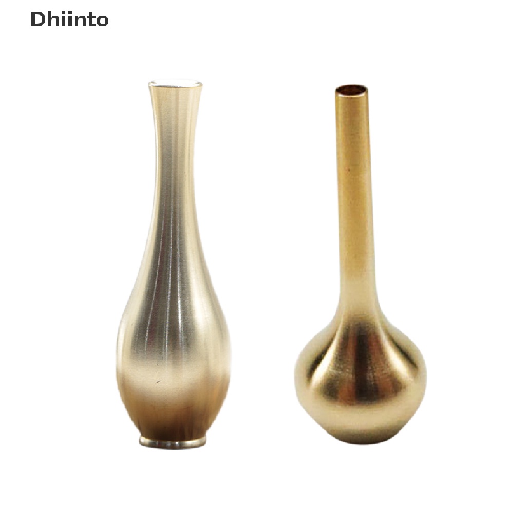 [Dhiinto] Mini Retro Copper Vase Gold Home Decor Antique Vase Tall Vase Nordic Flower Vase