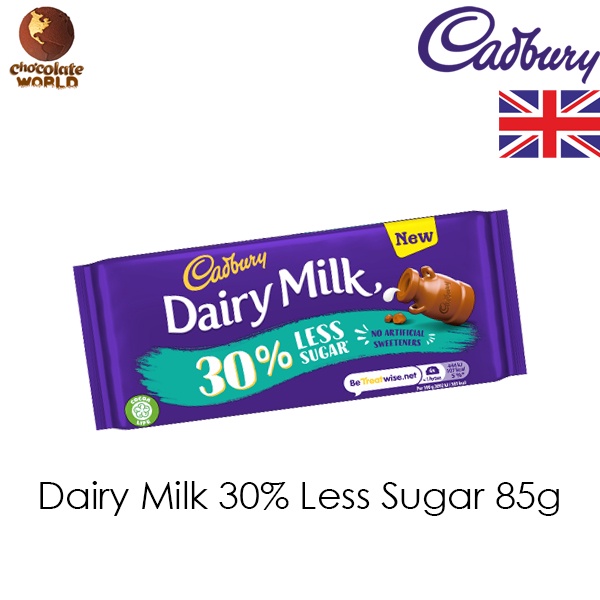 Cadbury UK Dairy Milk 30 Less Sugar Chocolate Bar 85g (Made in UK) Shopee Malaysia