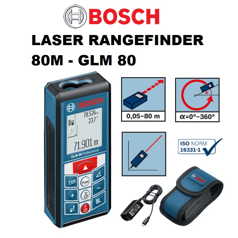 BOSCH 80M LASER RANGEFINDER GLM 80