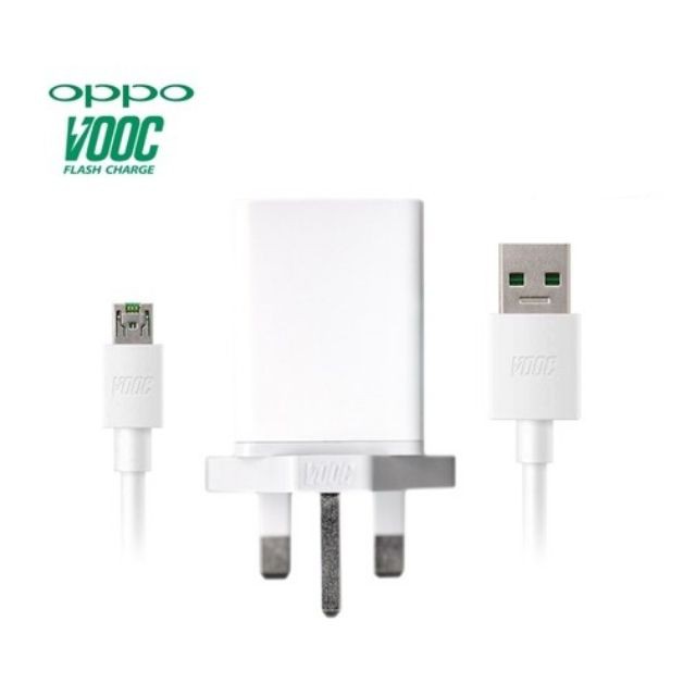 OPPO VOOC Flash Charger & VOOC USB Cable (VOOC Charger Set) Shopee