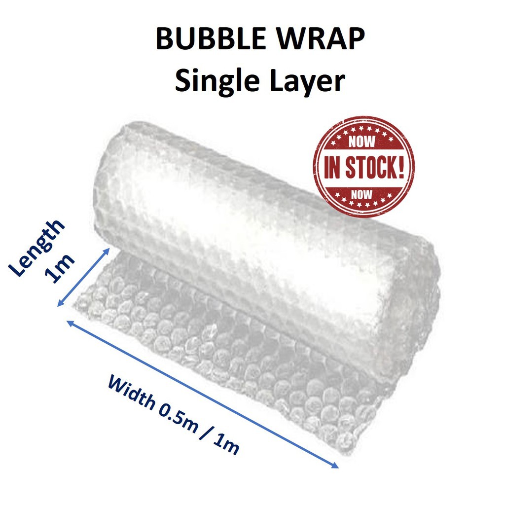 Bubble Wrap Single Layer 0.5m x 1 Meter Bubblewrap 50cm x 100 cm