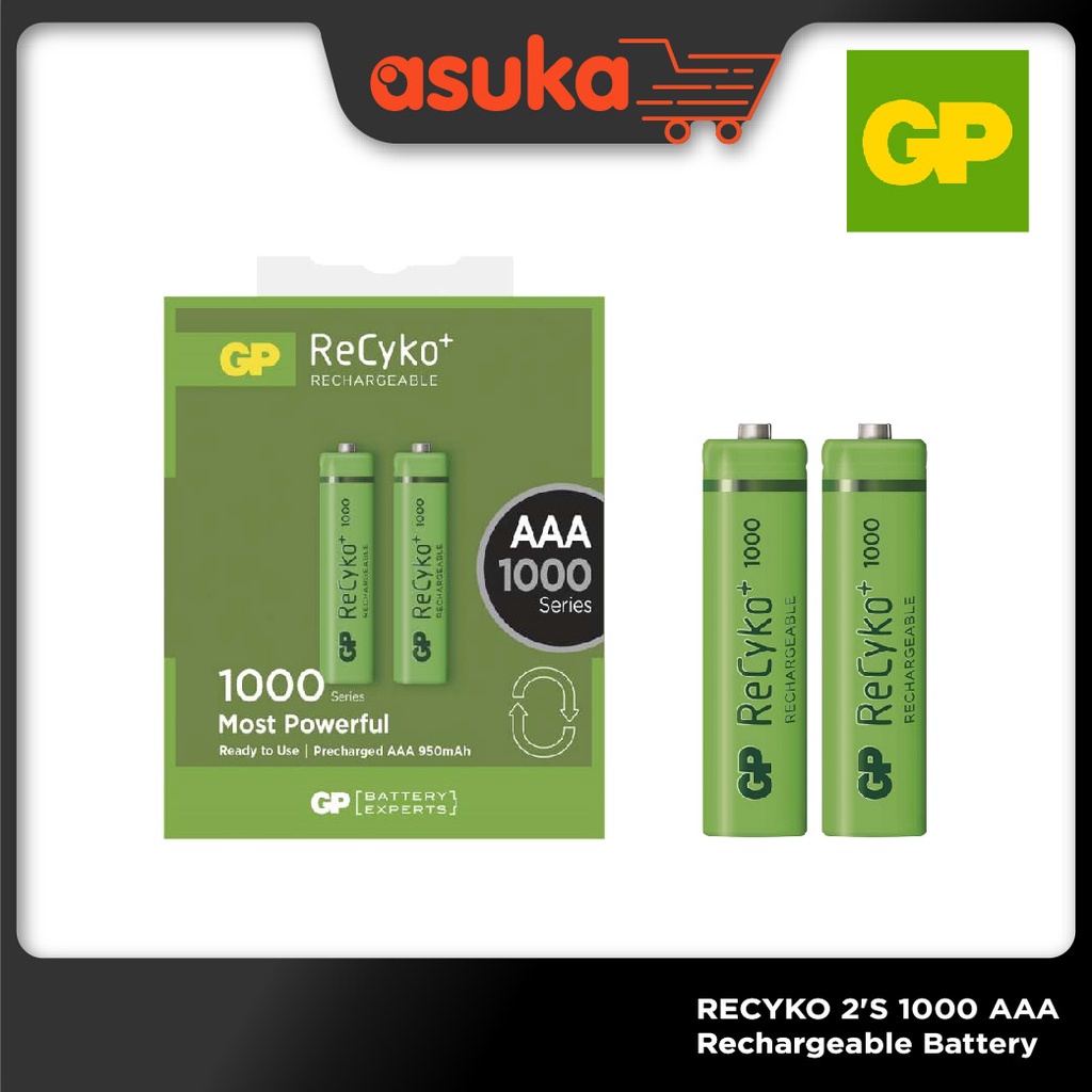 GP RECYKO 2'S 1000 AAA Rechargeable Battery (GP100AAAHC-C2)