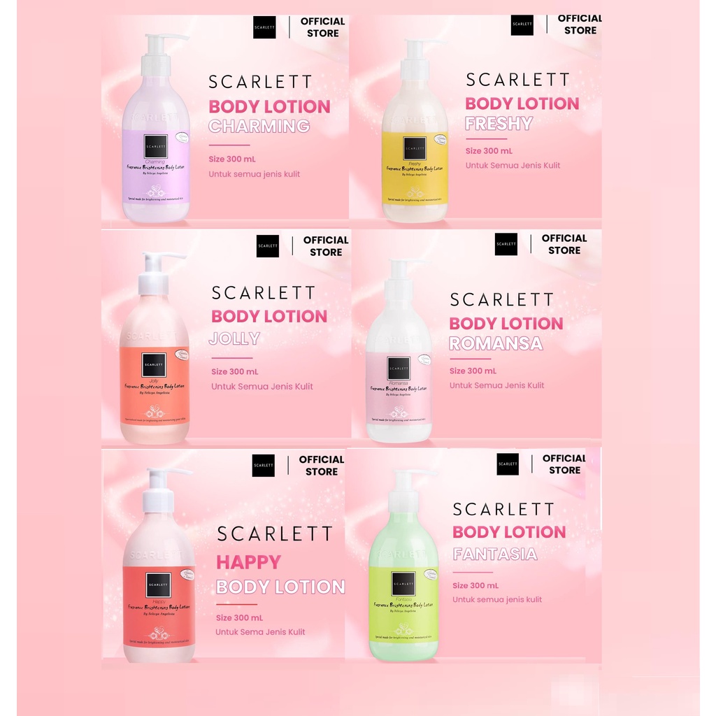 Body Lotion 300ml Scarlett / Lotion Scarlet Shopee Malaysia