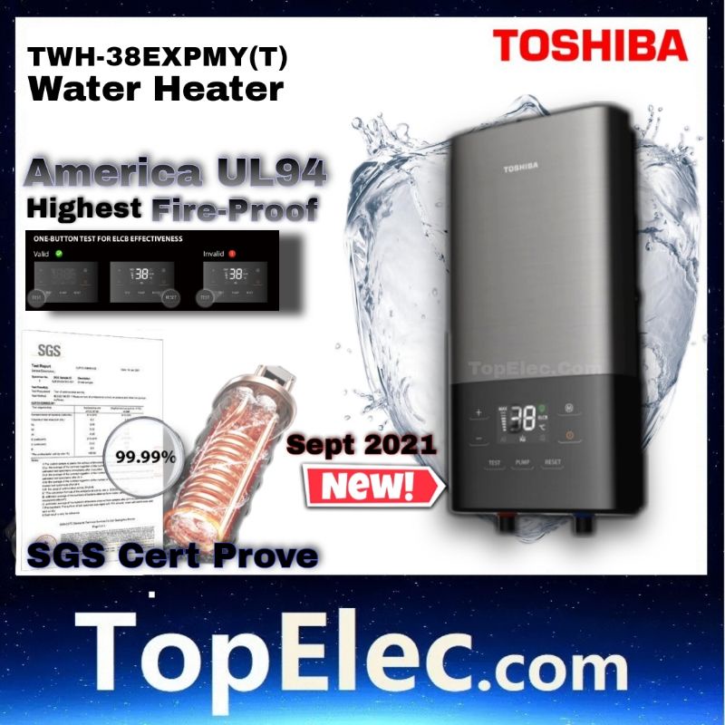 TOSHIBA WATER HEATER TWH-38EXPMY(T) DC PUMP TWH-38EXPMY Toshiba DC SILENT Pump Instant Electric Water Heater TWH-38MXNMY