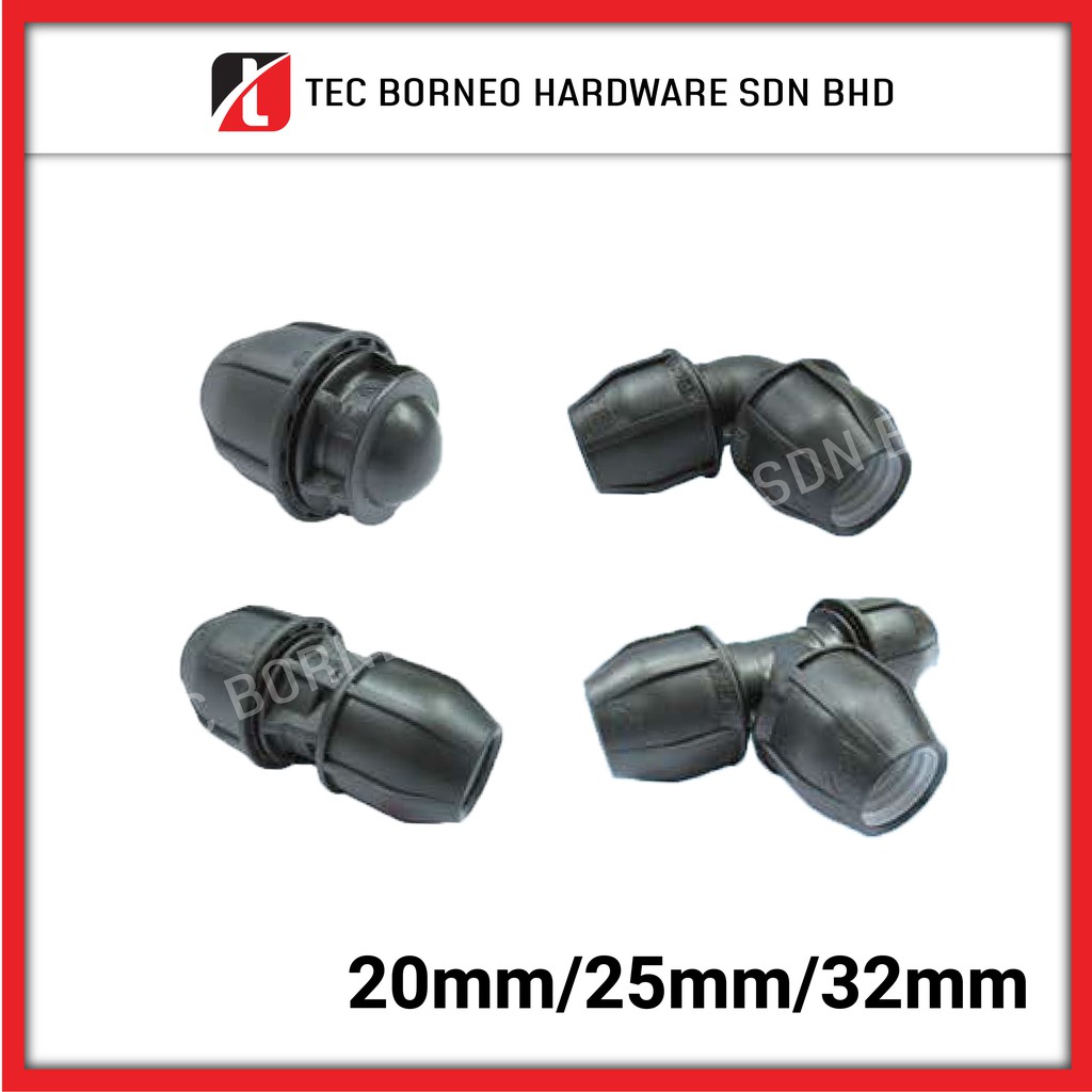 TEC [20mm 25mm 32mm] HDPE Poly Pipe Fitting Penyambung Polypipe TEE ...