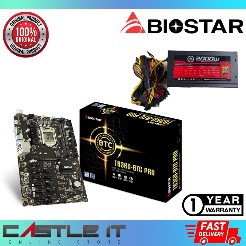 biostar tb360-btc d+ crypto mining motherboard