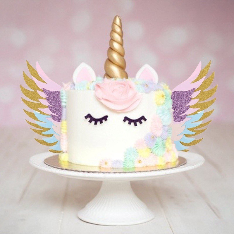 selling unicorn cake topper sparkly wings unicorn party supplies for