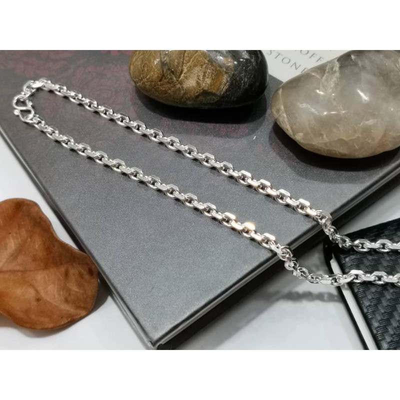 Buy 925 Pure Silver 4mm Thickness Wan Zhi Men S Necklace Rantai Leher Lelaki Seetracker Malaysia