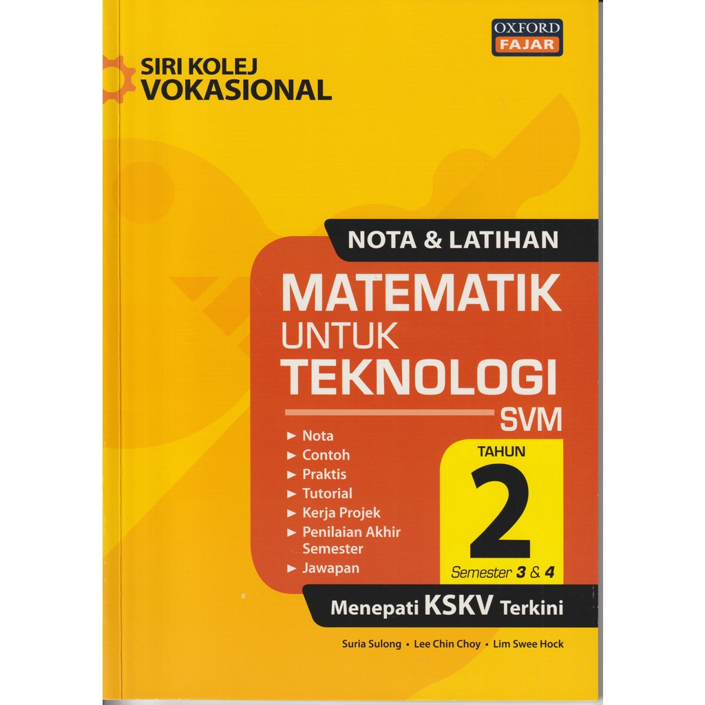 Siri Kolej Vokasional Nota Latihan Matematik Untuk Teknologi Svm Tahun 2 Sem 3 4 2020 Isbn 9789834731069 Shopee Malaysia