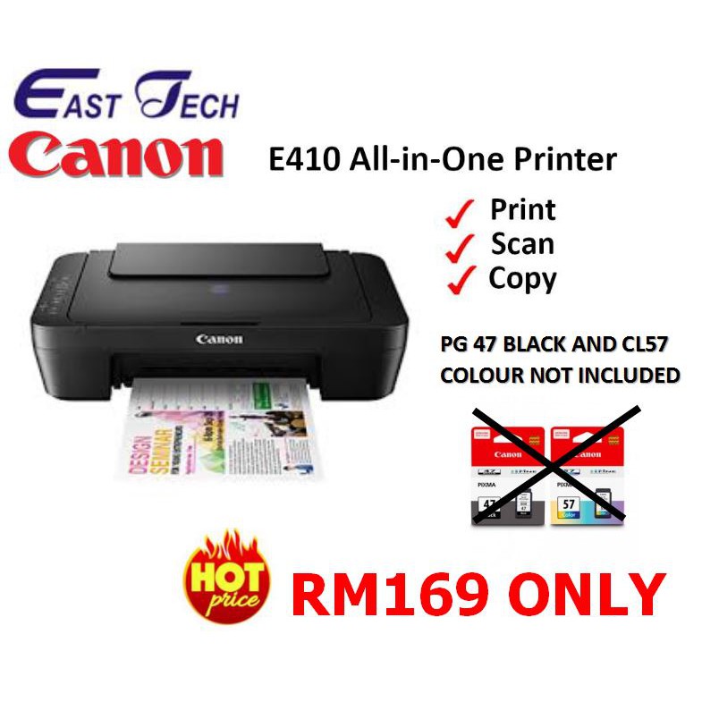 CANON PIXMA E410 COLOUR PRINTER Shopee Malaysia