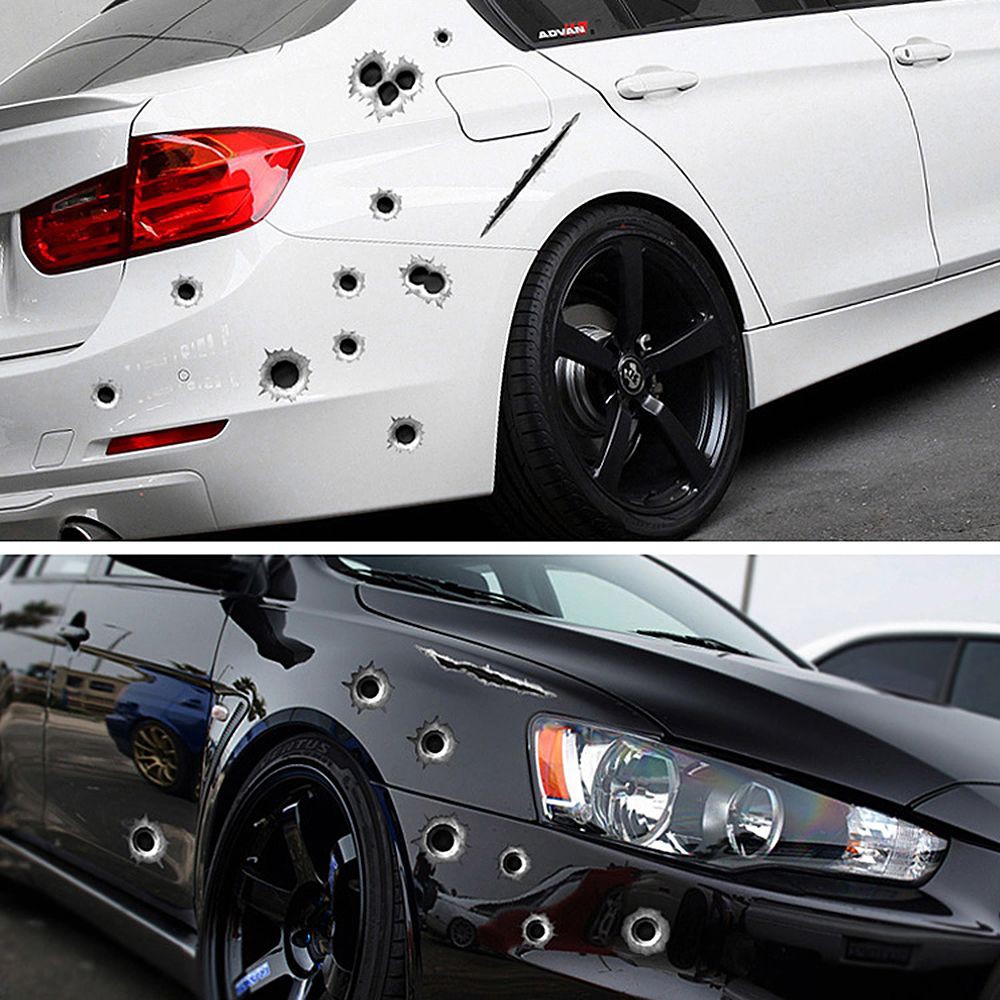 Buy Crack Sticker Car Stickers Scratch Sticker 3D Bullet Hole 