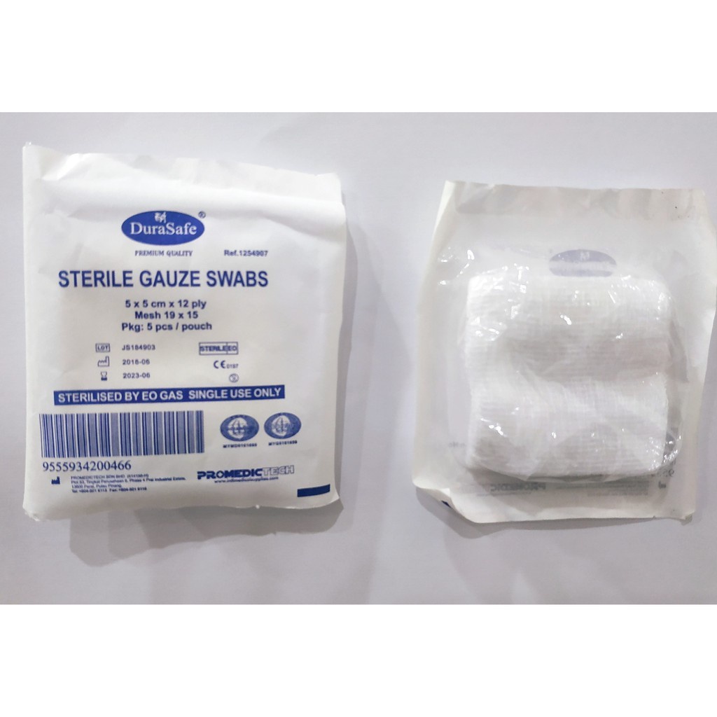 DURASAFE STERILE GAUZE SWABS 12PLY (5'S) | Shopee Malaysia