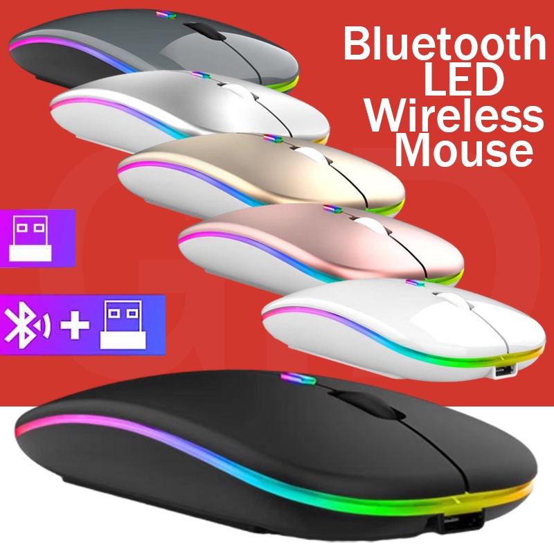 Ready Stock !!! 2.4Ghz mouse Rechargeable Mouse logitech mouse gaming mouse wireless mouse Accessories mouse pad