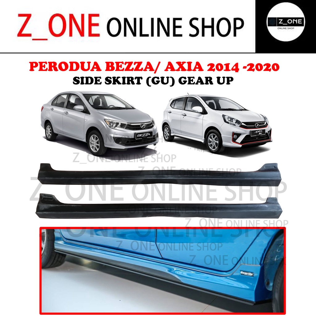 Perodua Axia Bezza 2014 2020 Side Skirt Gu Gear Up Material Pu Pu Getah Bodykit Shopee Malaysia