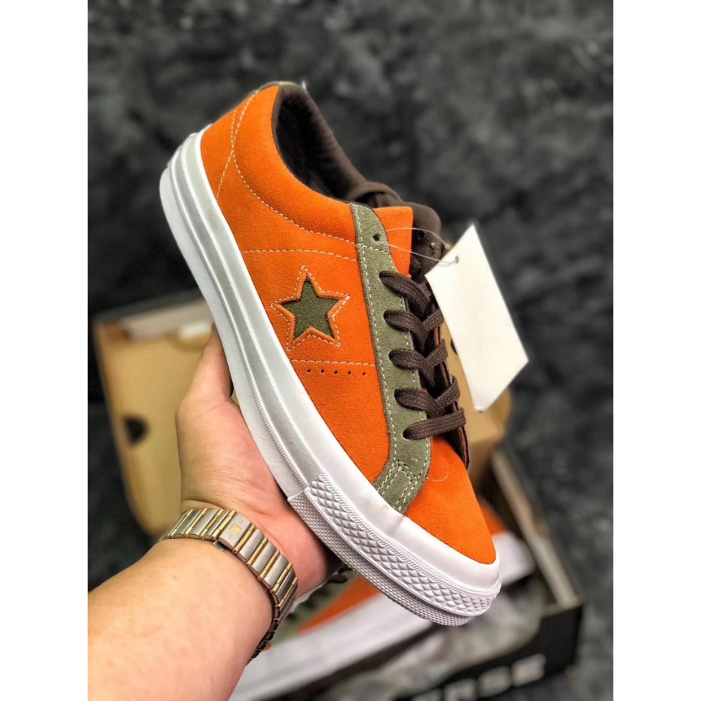 converse one star orange and green