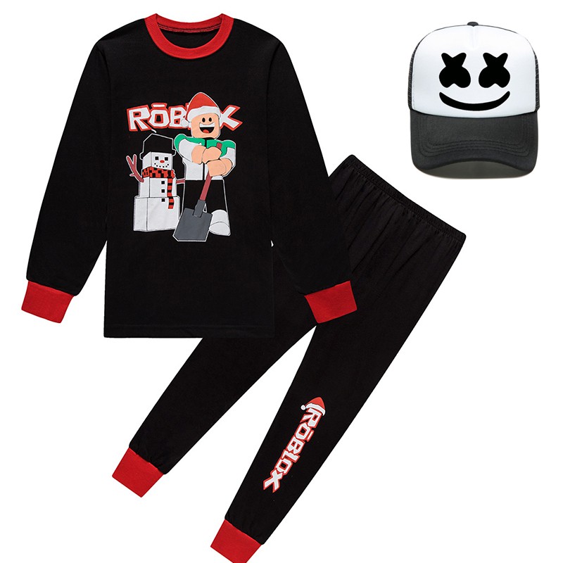 Teens Roblox Clothes Sleepwear T Shirt Youtube Game Kids Boys Long Sleeve Christmas Xmas Pajamas Black Pjs 6 13years Shopee Malaysia - soft aesthetic summer roblox girl christmas roblox gfx