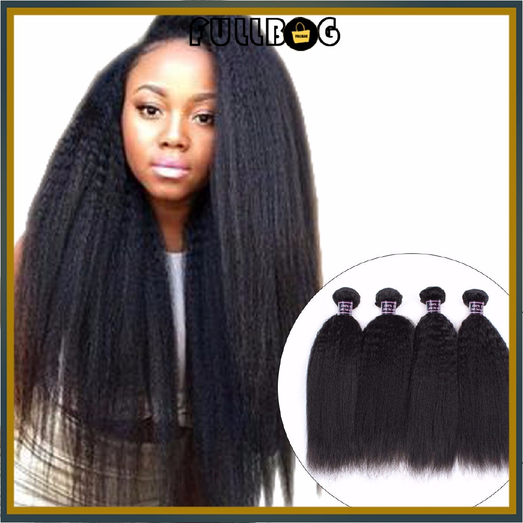 4 Bundles Brazilian Yaki Straight Human Hair Weave Bundles 100