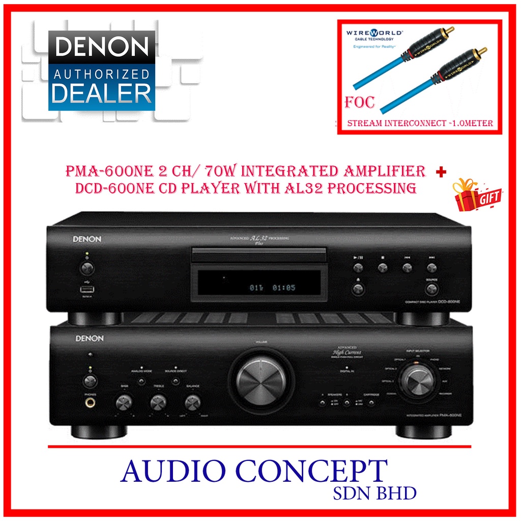Denon PMA600NE 2 Ch/70W Integrated Amplifier + DCD600NE CD Player