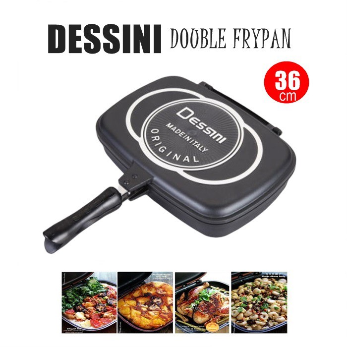 Magic Pan Dessini Italy Grill Fast Cooking Kuali Pemanggang Ajaib Bakar Ikan Daging Ayam Double Side Shopee Malaysia