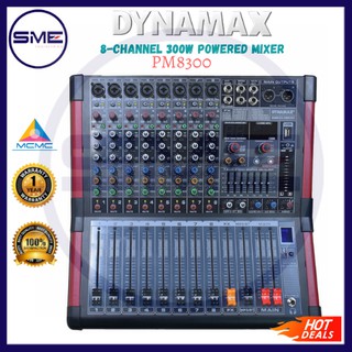 DYNAMAX PM8300 8-Channel 300W x 2 Powered Mixer With USB / Bluetooth ...