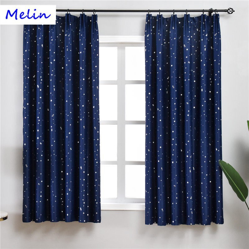 1star Print Curtain For Kid Room Cartoon Navy Curtain For Bedroom