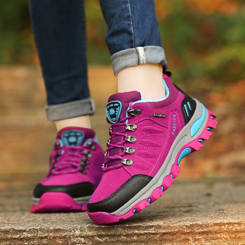 purple hiking shoes