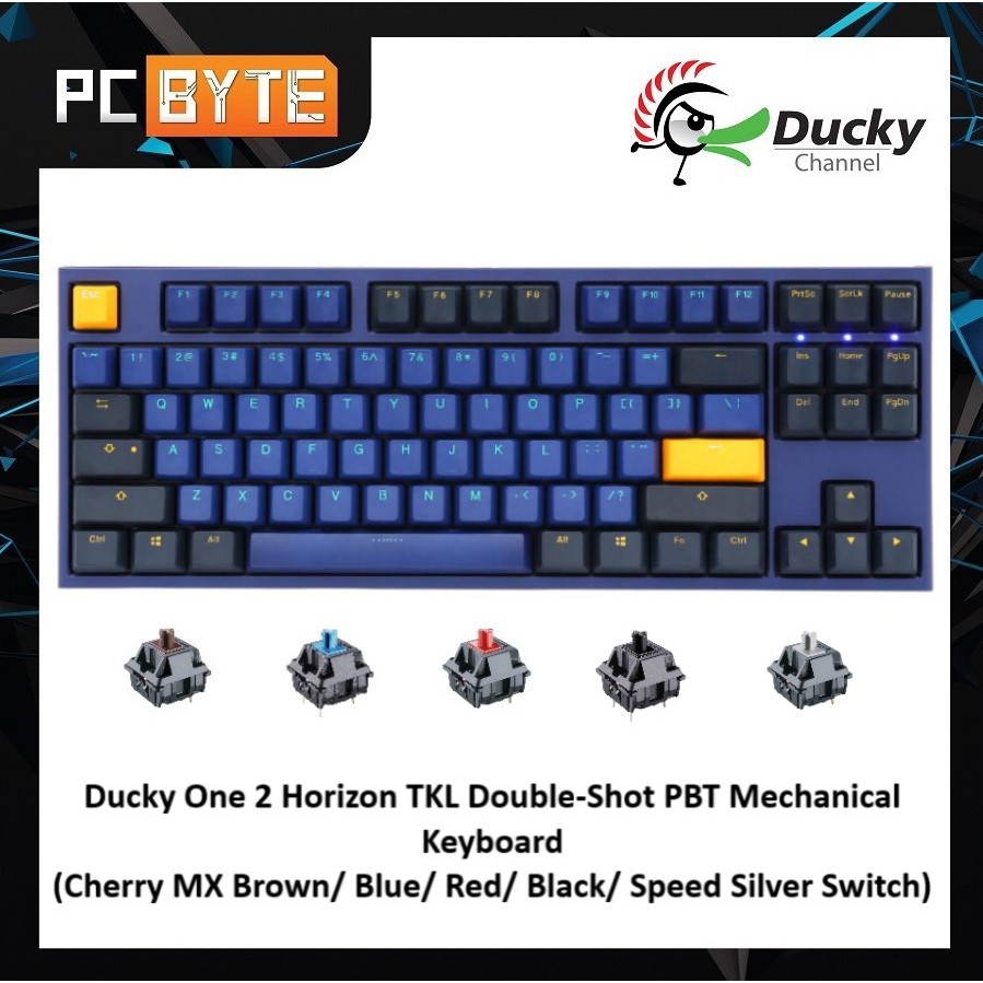 Ducky One 2 Horizon Tkl Double Shot Pbt Mechanical Keyboard Cherry Mx Brown Blue Red Black Speed Silver Switch Shopee Malaysia