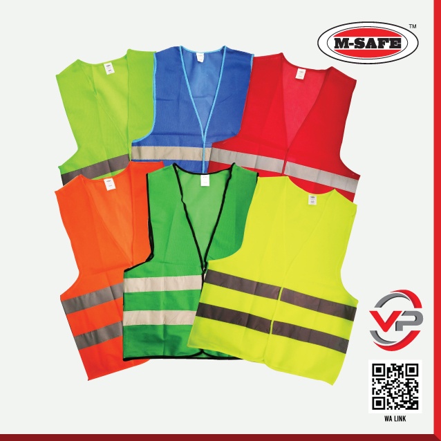 MSAFE ECO SAFETY TRICOT WITH VELCRO SAFETY VEST RED , DARK GREEN