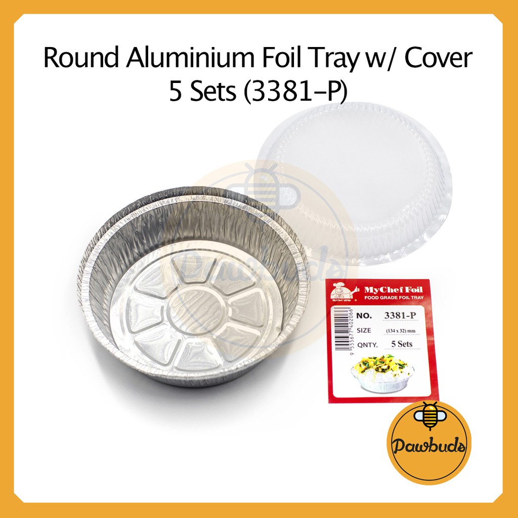 Aluminium Foil Tray With Cover SM Size 5 Sets [3381P] Bekas Aluminum Foil Dengan Penutup Saiz