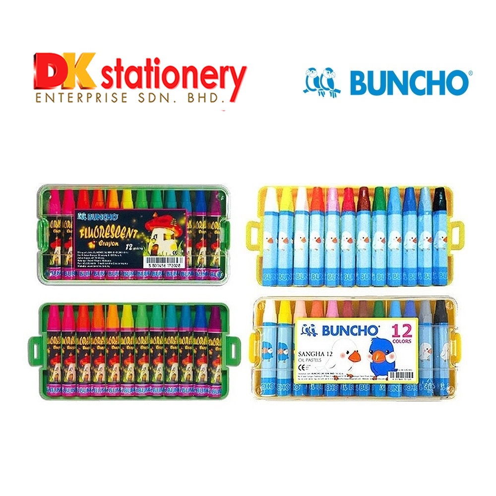 Buncho Fluorescent Crayon / Sangha Oil Pastel (12 Colors) Shopee Malaysia