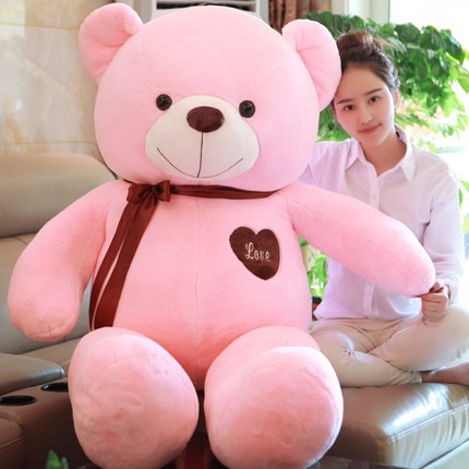 white and pink teddy bear