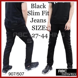 (27~44Size)Seluar Jeans Lelaki Kaki Kecil Hitam/ Men's Plain Black Skinny Jeans/ Seluar Jeans Panjang Lelaki