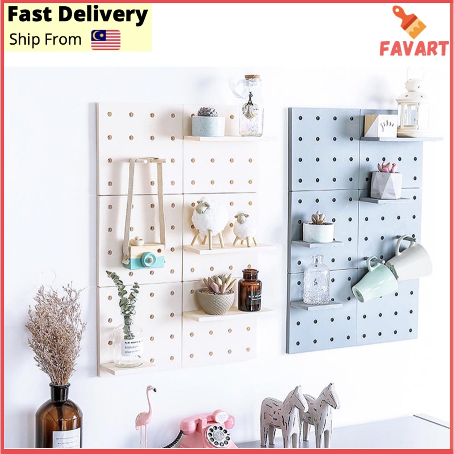 Diy Wall Mounted Storage Rack No Punching Hole Board Free Combination Hook Storage Board Jewelry 6931