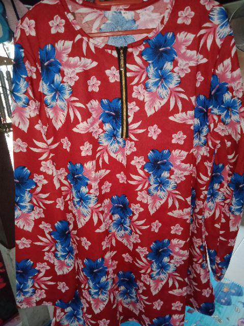 KM Muslimah S 5XL Plus Size Alaisyah Flora Batik Front Zip KM Muslimah S 5XL Plus Size Alaisyah Flora Batik Front Zip