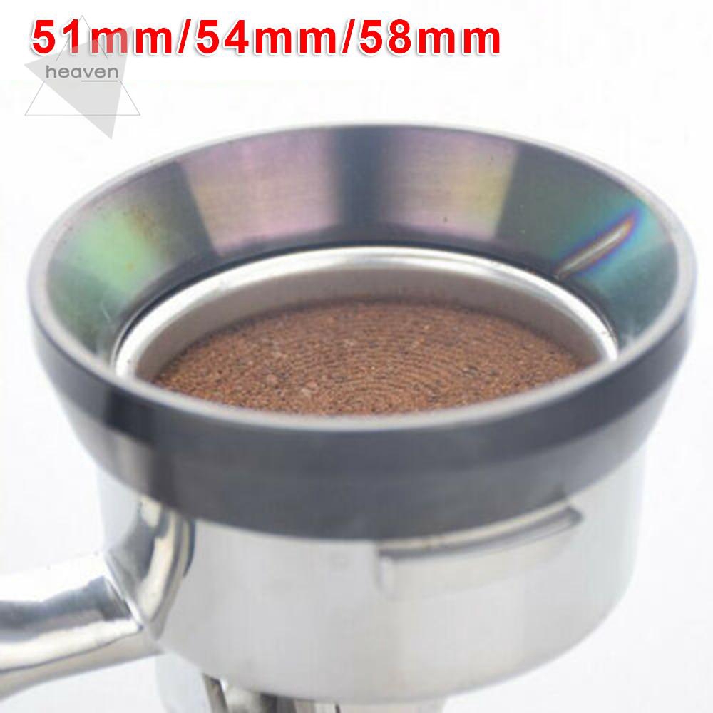 Silver 58 mm Espresso Dosing Ring Universal Coffee Dosing Ring Reduce Wasting Portafilter Dosing Funnel Aluminum Alloy Coffee Grinder Dosing Funnel for Most Coffee Machine 