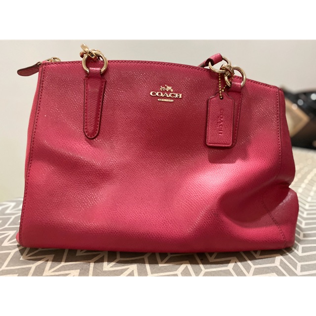 Preloved Coach Pink Leather Handbag | Shopee Malaysia