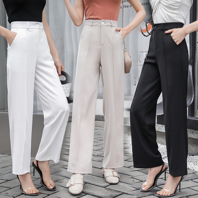 Seluar Slack Perempuan Panjang Zara Loose Straight Cut High Waist