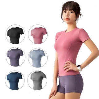 FitYoga Slim Yoga Clothes Sports Fitness Clothes Tight Running Sweat-absorbent Quick-drying Short Sleeves