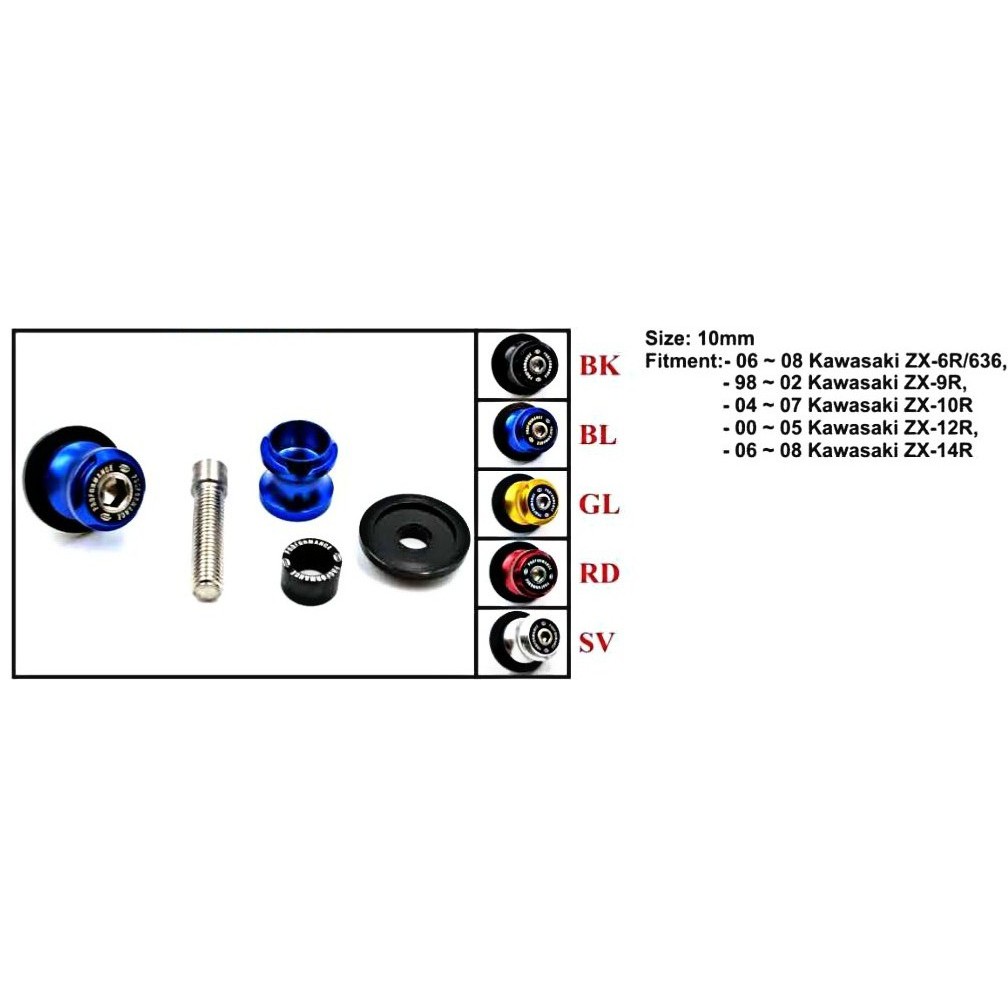 Bobbins / Swing Arm Spools Superbike Motorcycle BOBBIN M6 / M8 / M10 ...