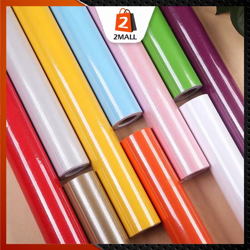 2MALL 60CM x 5M Metallic Colour Waterproof Kabinet Perabot Film Wallpaper/Furniture Sticker/Cabinet Sticker Almari