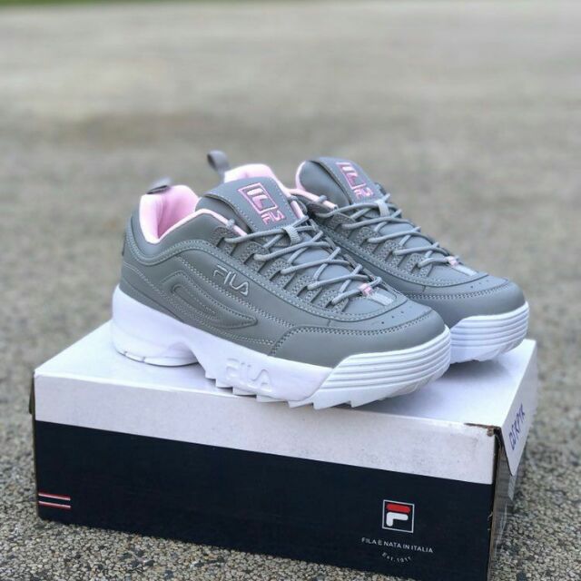 fila disruptor grey and pink