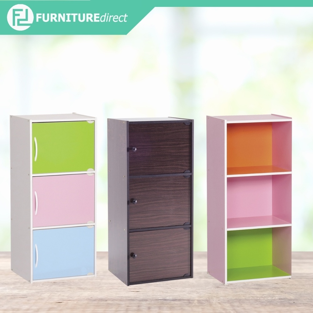 Furniture Direct Bray MELODY rak home furniture 3 Door Colour Box With Door/ color box